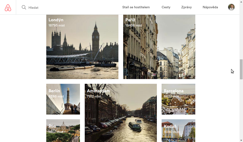airbnb mesta